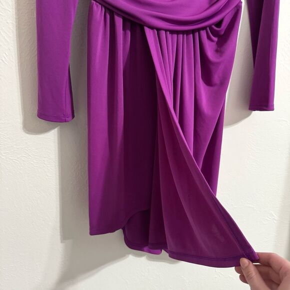 NWT ✨ Express purple v-neck faux wrap going out party dress, size small - Picture 5 of 12